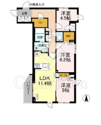 ロイジェント上板橋　501号室　間取り