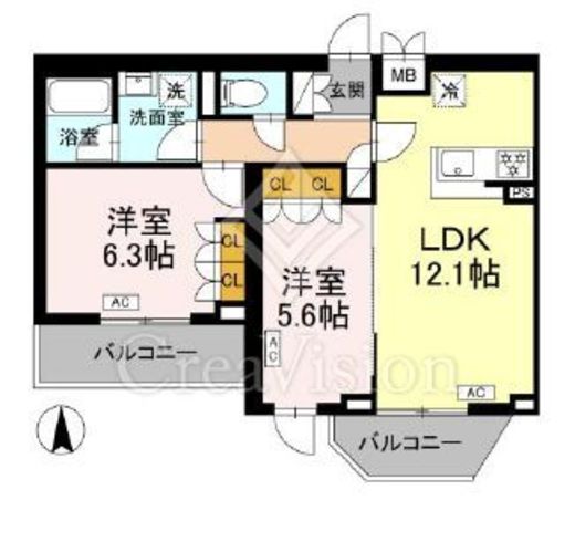 ロイジェント上板橋　502号室　間取り