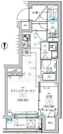RELUXIA武蔵中原 (リルシア武蔵中原)　401号室　間取り