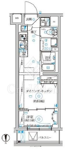 RELUXIA武蔵中原 (リルシア武蔵中原)　405号室　間取り