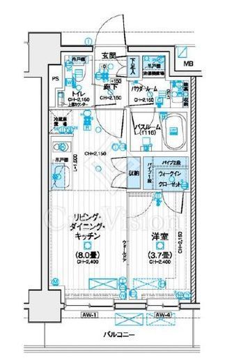 デュオステージ海老名Ⅱ　1007号室　間取り
