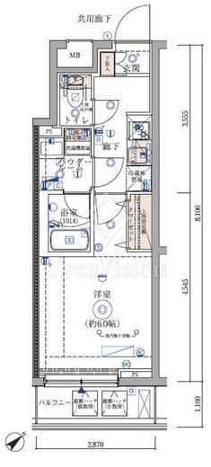 ARCOBALENO KIKUNA (アルコバレーノ菊名)　302号室　間取り