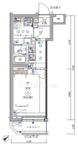 ARCOBALENO KIKUNA (アルコバレーノ菊名)　401号室　間取り
