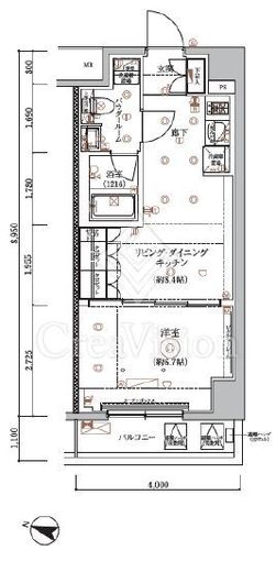 ARCOBALENO HASUNEⅡ (アルコバレーノ蓮根Ⅱ)　201号室　間取り