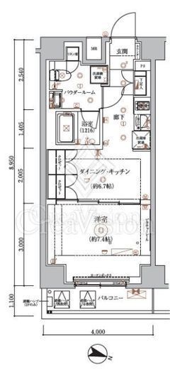 ARCOBALENO HASUNEⅡ (アルコバレーノ蓮根Ⅱ)　410号室　間取り