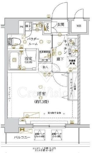 ARCOBALENO KAMEIDOⅡ (アルコバレーノ亀戸Ⅱ)　502号室　間取り