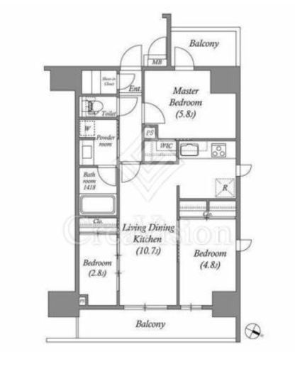 ACP RESIDENCE 浅草　701号室　間取り