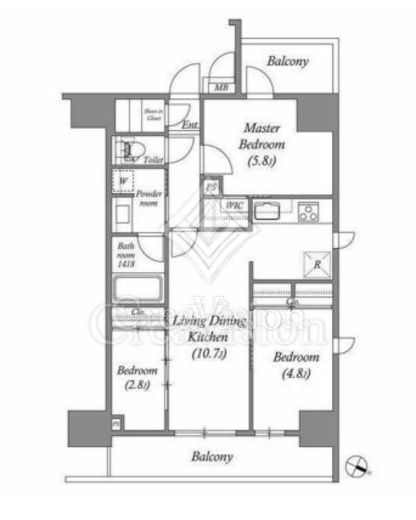 ACP RESIDENCE 浅草　901号室　間取り
