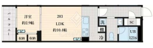 Fullea島津山　203号室　間取り