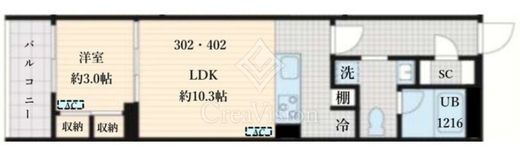 Fullea島津山　302号室　間取り