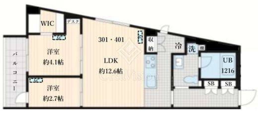 Fullea島津山　401号室　間取り