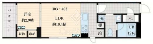 Fullea島津山　403号室　間取り