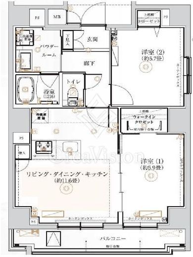 ガリシア森下Ⅵ　1201号室　間取り