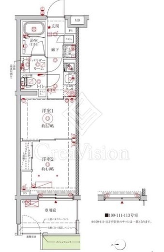 クレイシアIDZ中野野方　109号室　間取り