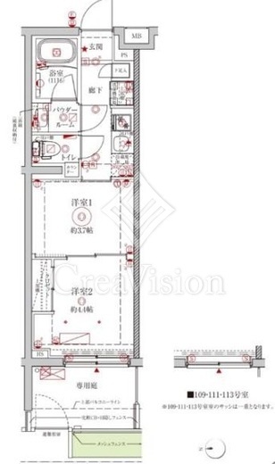 クレイシアIDZ中野野方　115号室　間取り