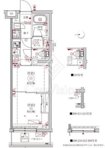 クレイシアIDZ中野野方　216号室　間取り