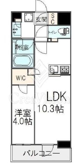 オープンレジデンシア新宿ザ・ハウス　104号室　間取り