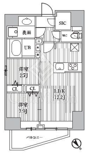 S-RESIDENCE目黒大岡山bresa　401号室　間取り