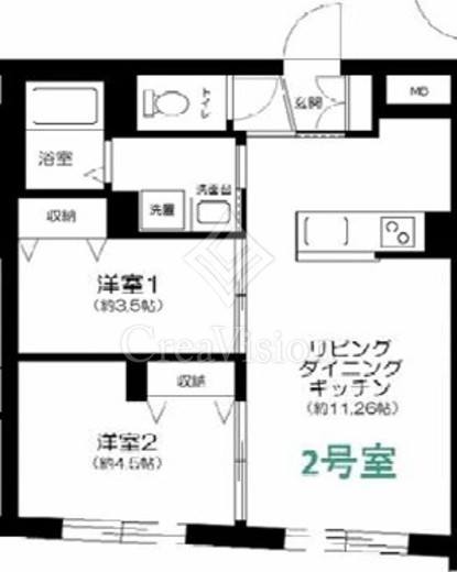 CENTRAL GARDEN RESIDENCE TOKYO　202号室　間取り