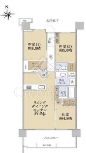 プラウドシティ国立　6F1号室　間取り