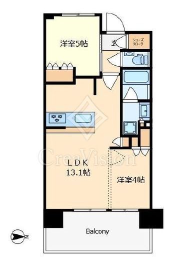 プラウドシティ国立　412号室　間取り