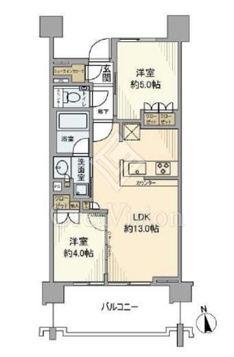 プラウドシティ国立　309号室　間取り