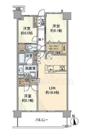 プラウドシティ国立　322号室　間取り