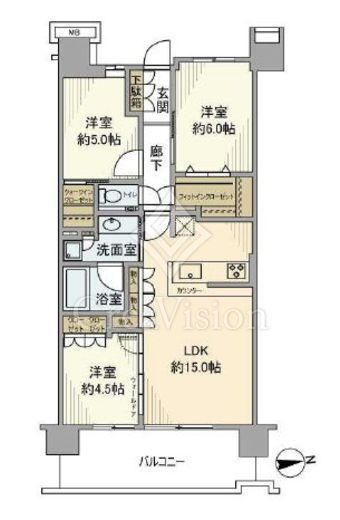 プラウドシティ国立　363号室　間取り