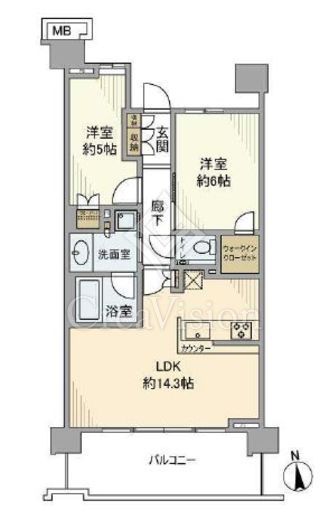 プラウドシティ国立　604号室　間取り
