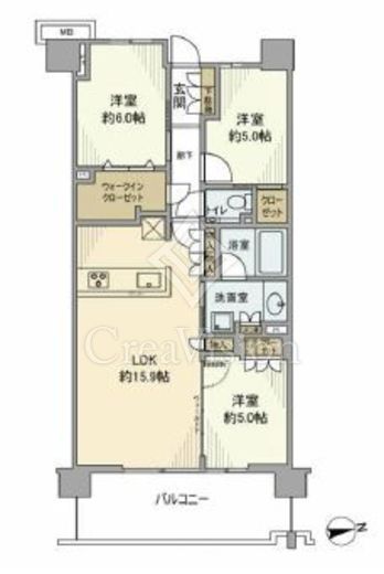 プラウドシティ国立　811号室　間取り