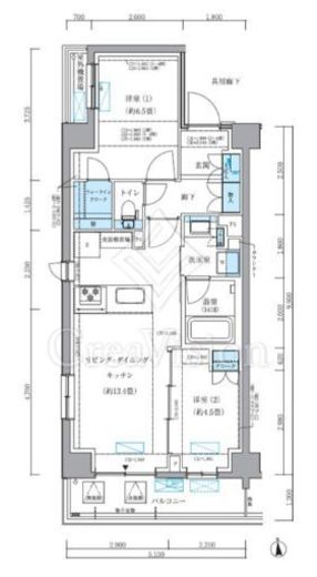 パークアクシス品川シーサイド　204号室　間取り