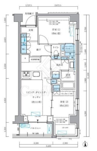 パークアクシス品川シーサイド　212号室　間取り