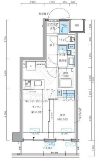 パークアクシス品川シーサイド　404号室　間取り