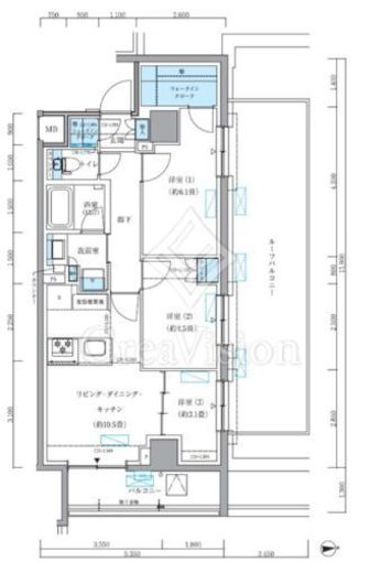 パークアクシス品川シーサイド　411号室　間取り