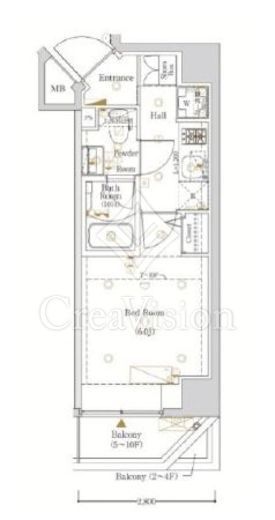 Log登戸station west　704号室　間取り