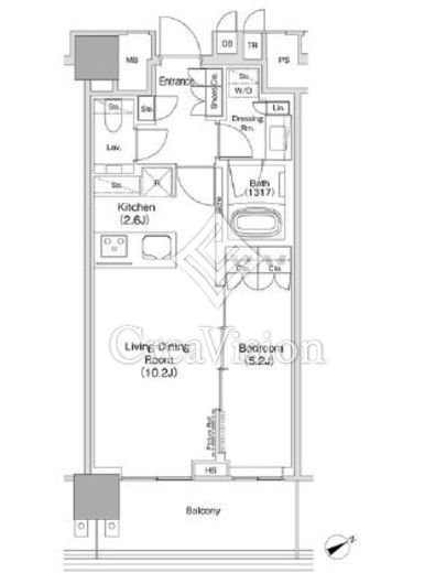ＪＩＹＵＧＡＯＫＡ　ＭＵＳＥ　ＳＱＵＡＲＥ　ＴＨＥ　ＲＥＳＩＤＥＮＣＥ　906号室　間取り