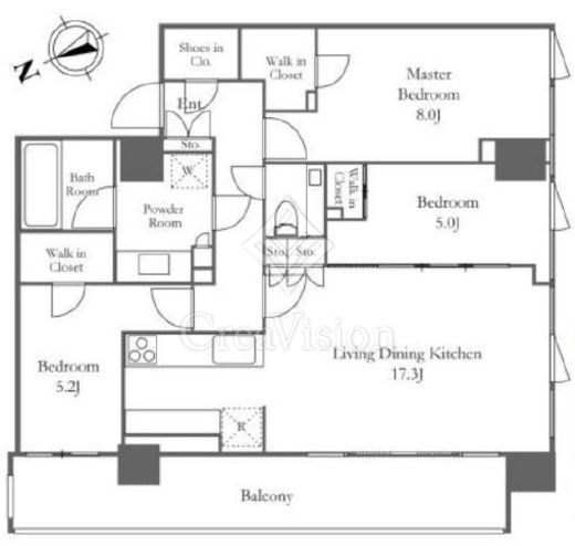 ディアナガーデン恵比寿TheHouse　2F1号室　間取り