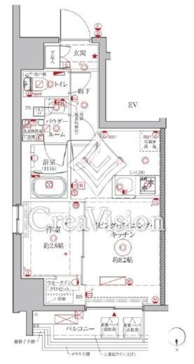 クレイシアIDZ鶴見　401号室　間取り