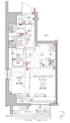 クレイシアIDZ鶴見　801号室　間取り