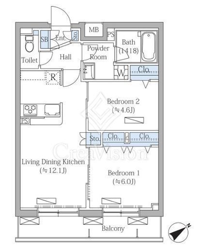 Ｒｏｖｉｎｅ目黒東山　202号室　間取り