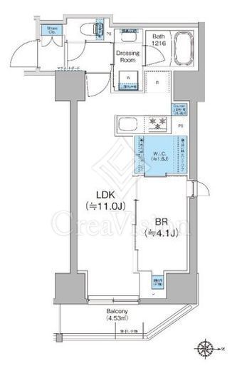 クレヴィアリグゼ蒲田西　1503号室　間取り