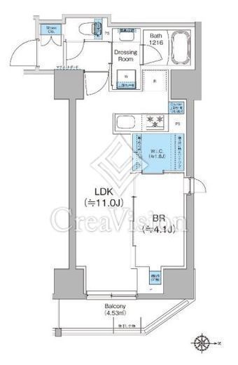 クレヴィアリグゼ蒲田西　1203号室　間取り