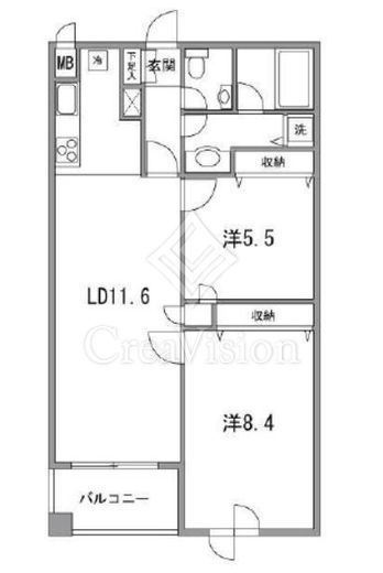 虎ノ門マリンガーデン　1503号室　間取り