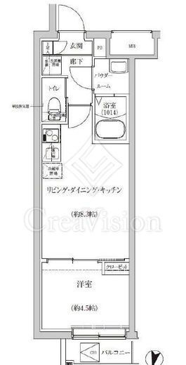 ＲＥＧＯＬＩＴＨ　ＩＫＥＧＡＭＩ　206号室　間取り