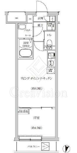 ＲＥＧＯＬＩＴＨ　ＩＫＥＧＡＭＩ　404号室　間取り