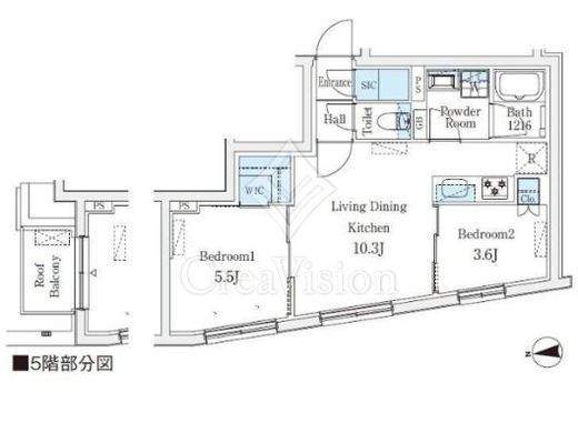 ＣＲＥＡＴＩＦ桜新町　501号室　間取り