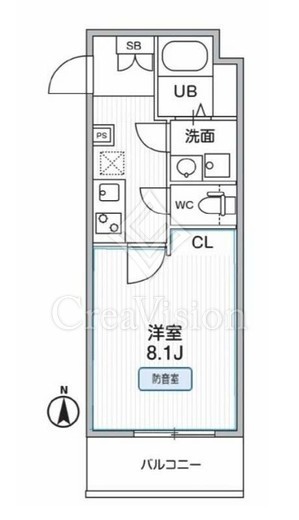 THE PALMS MUSE 新江古田　103号室　間取り