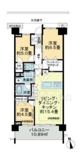 プラウド世田谷砧ガーデンテラス　413号室　間取り