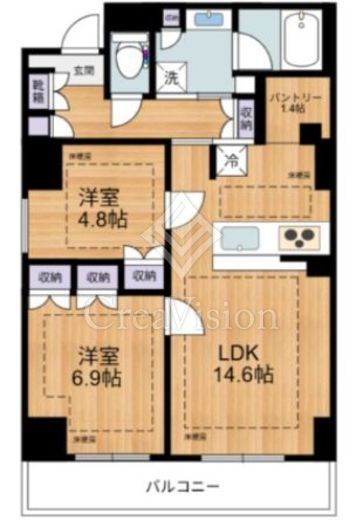 Evergreen　606号室　間取り