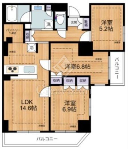 Evergreen　905号室　間取り